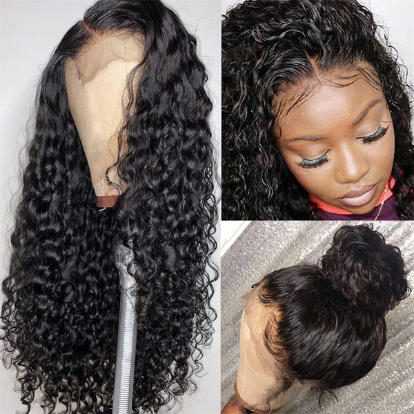 Human Hair Wigs For Black Women Brazilian Curly Lace Front Wigs Human Hair with Baby Hair Glueless Wet Curly Wigs Pre Plucked