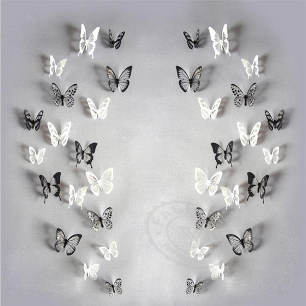 Download 18pcs Lot Home Decoration 3d Butterfly Stickers Wall Decorative Stickers Diy Wall Stickers Wish