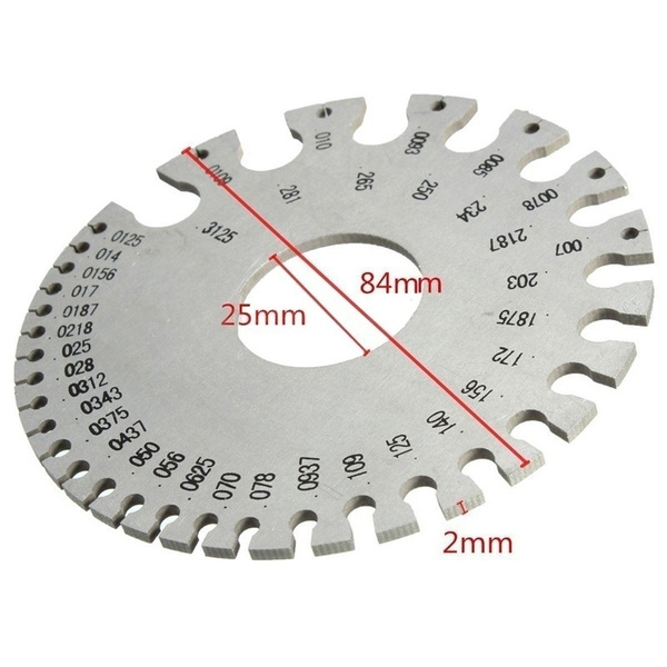 Round  Wire Thickness Measurer Tester Ruler Gauge Diameter Metal Tool 