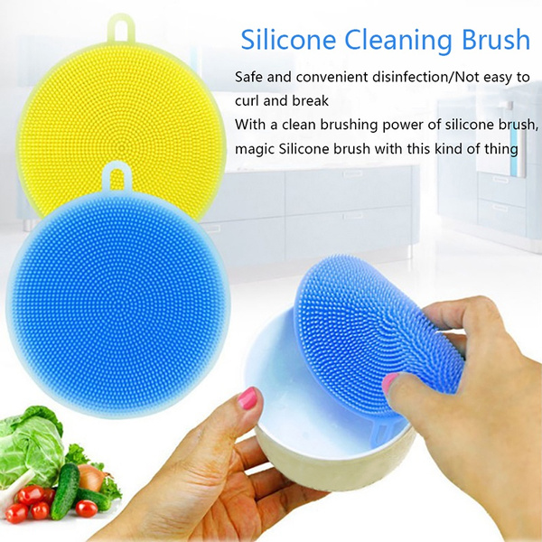 1PC Multifunction Silicone Dish Washing Cleaning Brush Kitchen Home Cleaner Tool