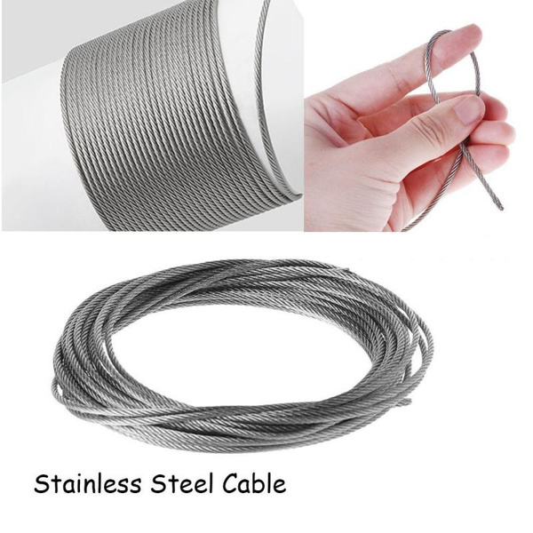 1Pc 20m 304 Stainless Steel Cable Wire Rope Hard Steel Wire For