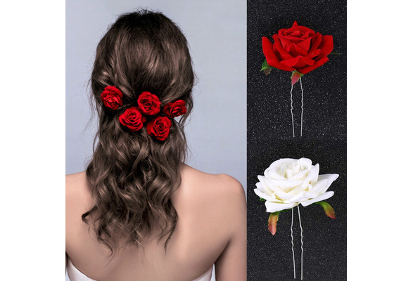 Red rose hair deals accessory