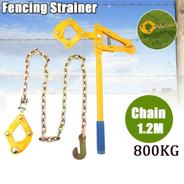 1.2M Chain Strainer,1pc Heavy Duty Farm Fence Strainer Fencing Repair Wire Pulling Tool Tensioner