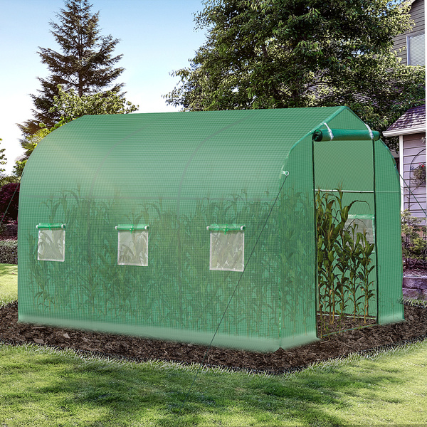 Outsunny 3x2 m Polytunnel Walk-in Greenhouse-Green | Wish