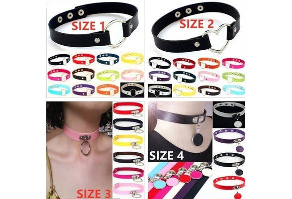 Women Girl Lady Fashion Punk Girls PU Leather Choker Necklace