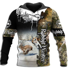 3D hoodies, rabbit, Hunting, Casual Jackets