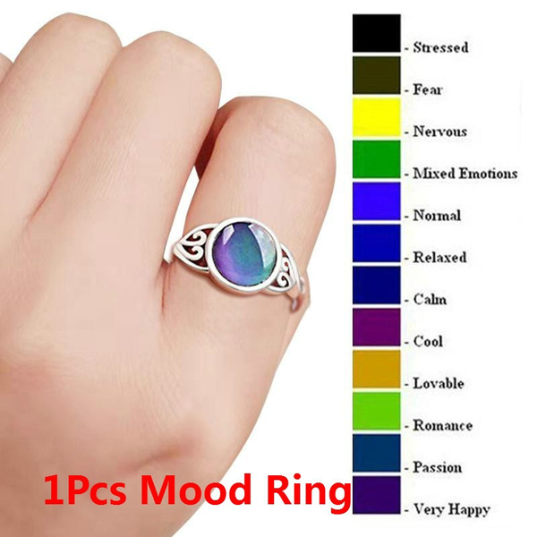 MOJO JEWELRY Vintage Retro Color Change Mood Ring Oval Emotion Feeling Changeable Ring Temperature Control Ring for Women MJ-RS001 9