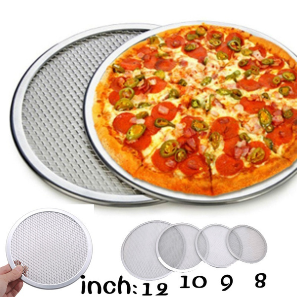 Thickened Wide Side Aluminum Pizza Grill Pan Grilled Pizza Grill Mesh Pizza  Pan Baking Tools