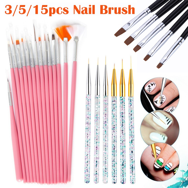 SNDS 20 Pcs Nail Art Brushes, Nail Art Design Painting and Drawing UV  Polish Brush Tool
