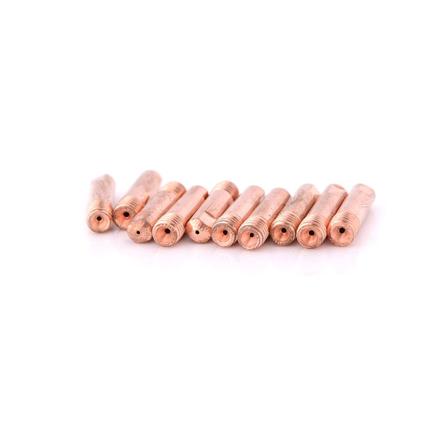 10pcs Gas Nozzle Gold 15AK-0.8mm Mig Mag Welding Weld Torch Contact TiZD