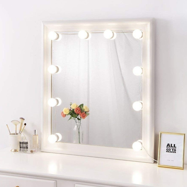 Hollywood Style Chargeable Led Vanity Mirror Lights Kit With Dimmable Light Bulbs Lighting Fixture Strip For Makeup Table Set In Dressing Room Not Include Wish Chargeable Led Vanity Mirror Lights Kit, Vanity Hollywood Mirror Kit