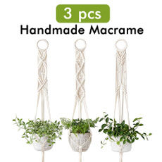 VISMOORE Macrame Plant Hangers Set of 3 Indoor Wall Hanging Planter Basket Flower Pot Holder Boho Home Decor, 39 Inch