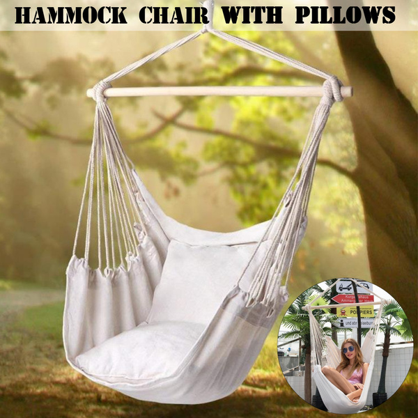 Portable Hanging Hammock Chair Swing Seat Thicken Garden Camping 