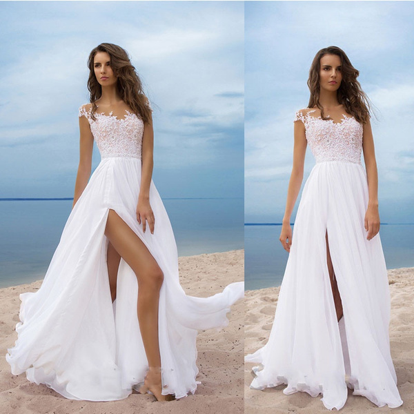 New V-neck Slit Chiffon Wedding Dresses Elegant Evening Party Club Dresses Formal Prom for Ladies Plus Vestidos De Fiesta Ropa De Mujer | Wish
