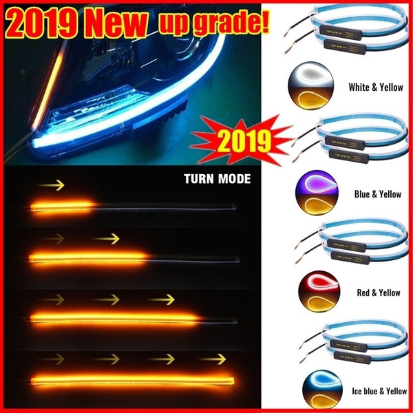 60cm Ultra Thin Car Soft Tube LED Strip Daytime Running Light Turn Signal Lamp~ 