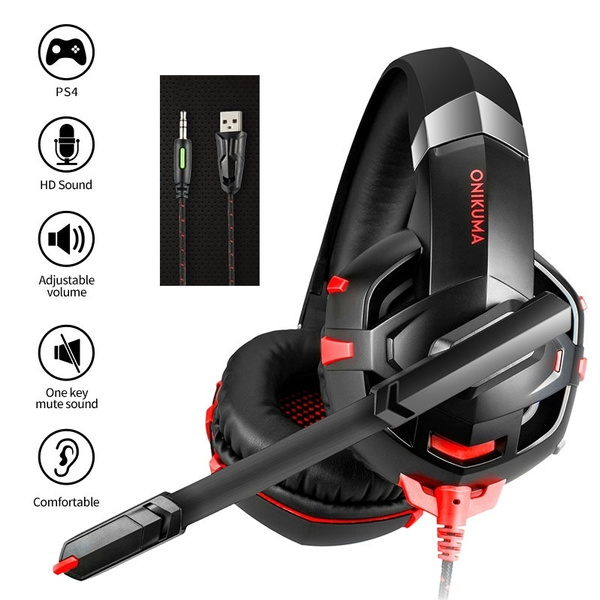 ONIKUMA K2 PS4 gaming headset casque PC stereo headset headset with microphone LED lights for portable tablet New Xbox one