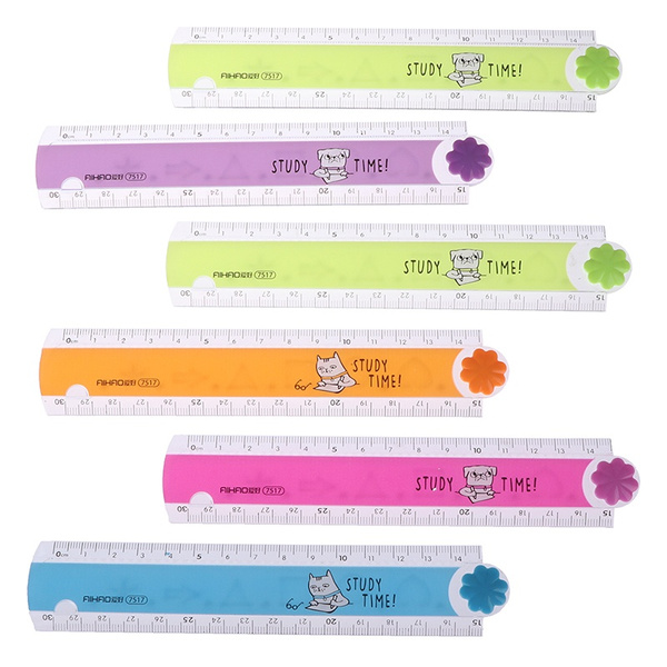 30CM cute study time folding ruler multifunction DIY drawing for stationery SP 