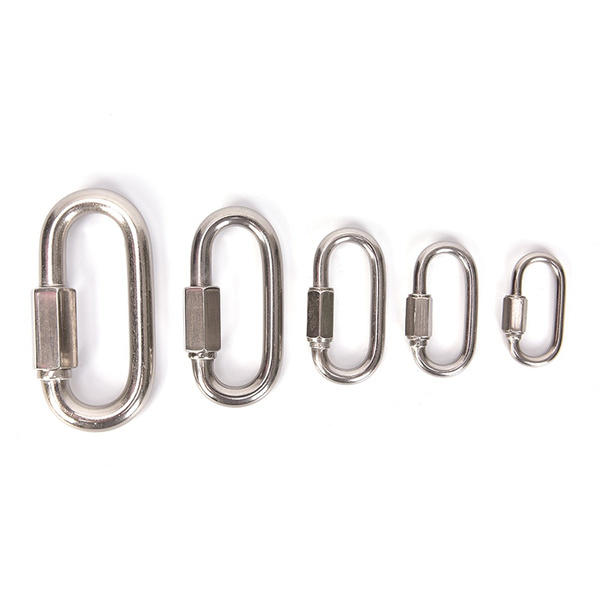 Stainless Steel Screw Lock Climbing Gear Carabiner Quick Links Safety SnapHookA* 