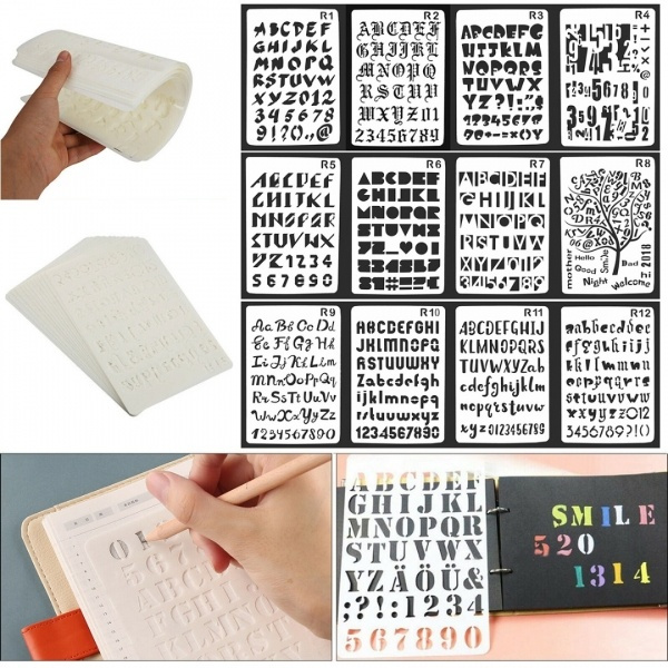 Mah?? 26-Piece Letter Stencils Set - 5cm Upper Case Alphabet Templates For Crafting & DIY Projects