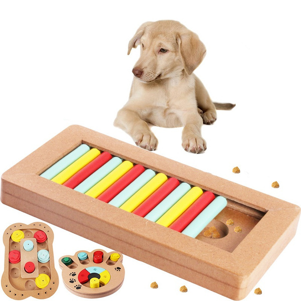 Pet Dog Cat Toy Dog Food Bowl Searching Food Foraging Puppy Play Games Pet  Dog Education Tool Eco-friendly Wood Material
