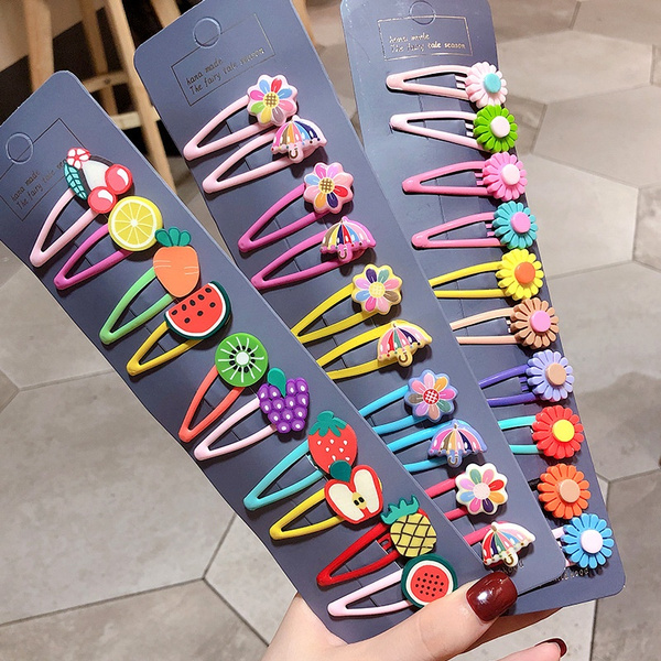 10pcs/set Girls Cute Cartoon Fruit Hairpins Child Beautiful Hair Clips Barrettes 10pcs/set Girls Cute Cartoon Fruit Hairpins Child Beautiful Hair Clips Barrettes