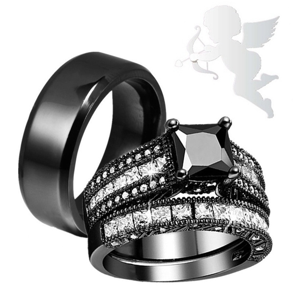 black diamond couple rings