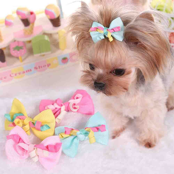 liyhh 6 Pcs Dog Cat Puppy Hair Clips Hair Bow Tie Flower Bowknot Hairpin Pet Grooming 
