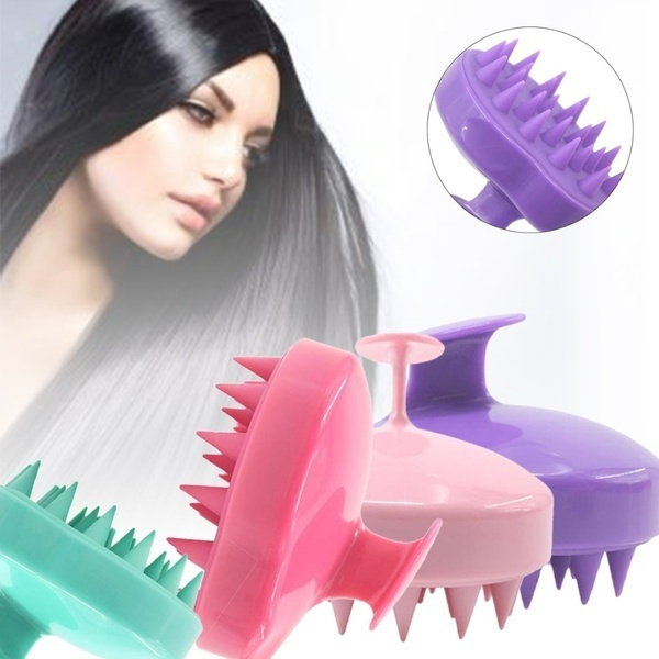 1/2 Pcs Silicone scalp shampoo shower washing hair massage massager ...