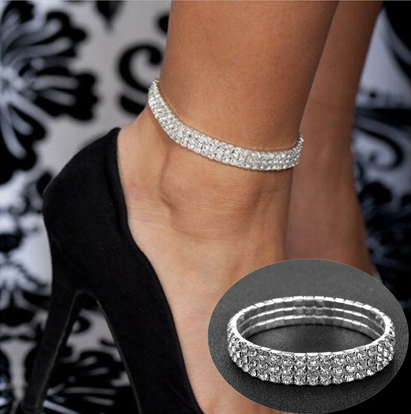 TOPGRILLZ 3-6mm Tennis Chain Anklet with Extension Bracelet for Women 14K Gold Plated CZ Diamond Fashion Foot Jewelry Gifts 