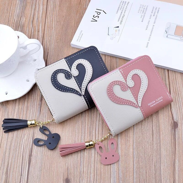 Women Short Tassel Wallet Leather Coin Female Purse Mini Wallets New Korean  Students Lovely Purse Female Small Wallet For Girl