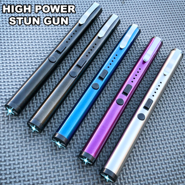 High Power Stun Gun Outdoor Travel Easy To Carry Self Defense Device Pen Shaped Style Taser Tazer Shock Protection Security Wish