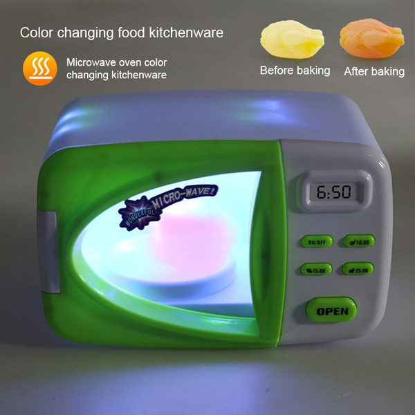 Simulation Mini Cute Microwave Oven Toys Fun Pretend Toys Set Simulation  Food Role Play Kitchen Children's Educational Toy