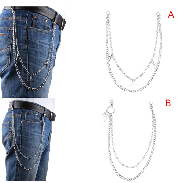 Long Double Layer Cross Belt Key Chain 