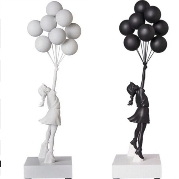 57cm Luxurious Balloon Girl Statues Banksys Flying Balloons Girl Art ...