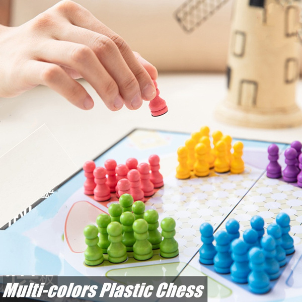 10Pcs Plastic Chess Pawn Pieces Board Card Games Halma Multi-colors AccessorHFUK 
