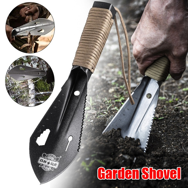 Garden Stainless Steel Shovel Spade Multi Tool Weeder With Sawtooth Hex Wrench