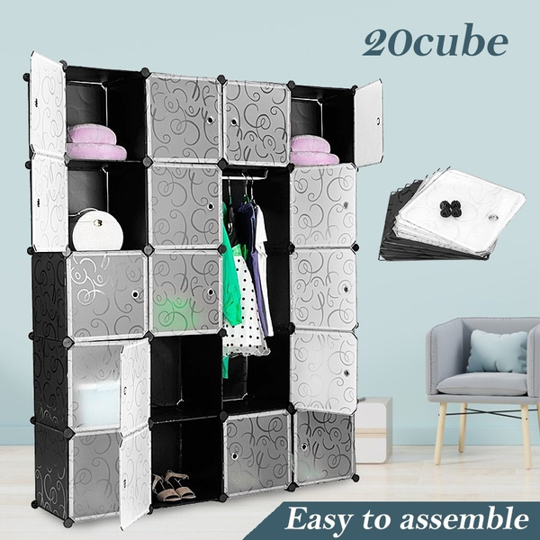 picture Clothes Diy Hanging Cabinet 2020new 10 12 20 lattice diy assembled simple wardrobe hanging clothes storage cabinet fr wish