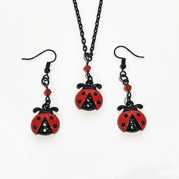 Hot 1 set Ladybug metal earrings 