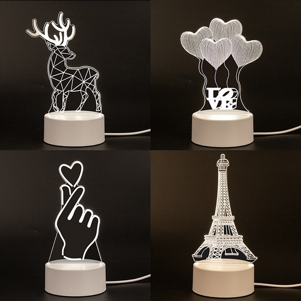 Led 3d Illusion Night Light Table Lamp, Novelty Kitchen Table Lamps