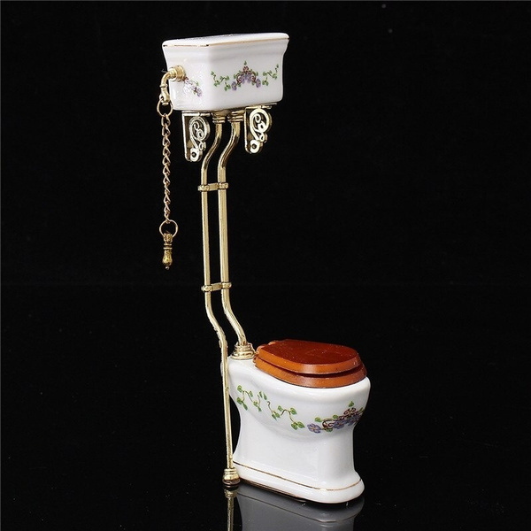 1:12 Dollhouse Miniature Furniture Bathroom Toilet  White Porcelain Closestool