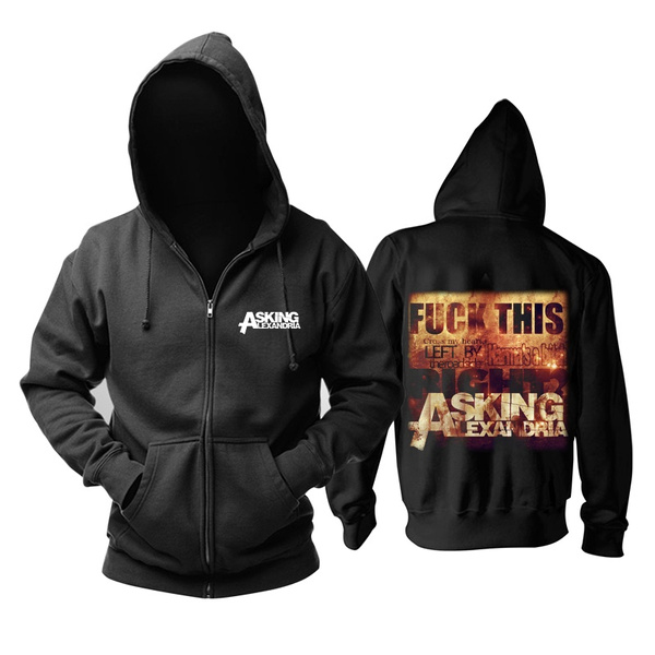 Asking alexandria zip online up hoodie