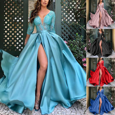 gowns, deepvdresslongsleeve, Lace, Long Sleeve
