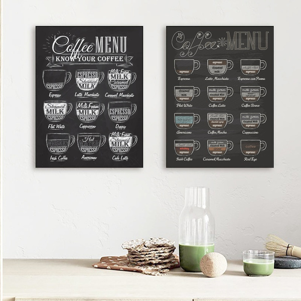 Coffee Funny Quote Print Vintage Style Chalkboard Canvas Posters and ...