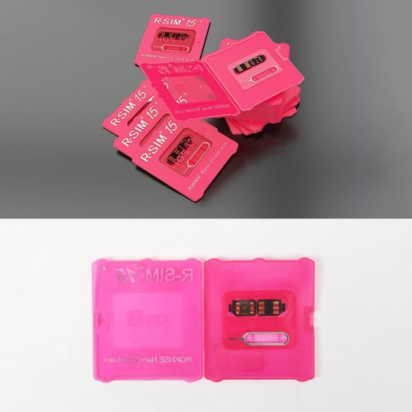 OUYAWEI Universal R-SIM15 SIM Nano Unlock Card Case Holder with R-SIM Dongle Upgrade Program for IOS13 As Shown
