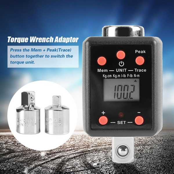 Digital LCD Electornic Torque Adaptor Adapter Set 40-200Nm 1/2" Drive