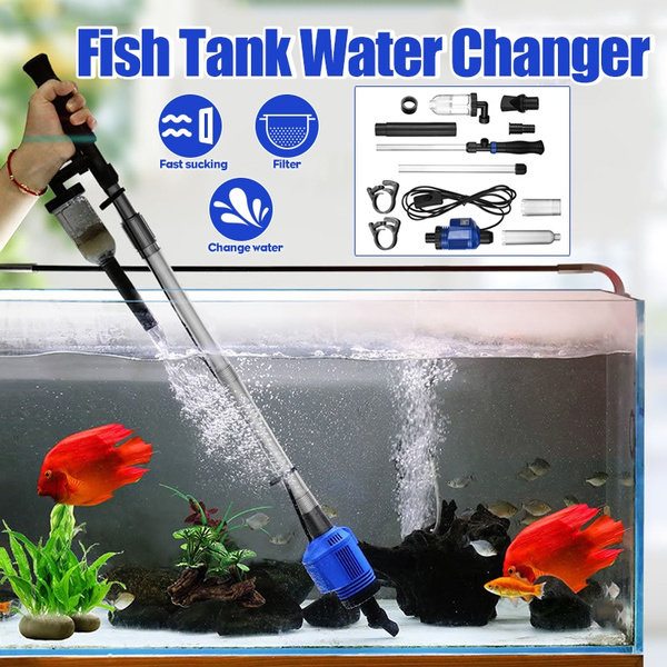 Aquarium Cleaning Pump Kit for Fish Tank with Large Airbag and Adjustable Water Flow Controller for Water Changing and Gravel Cleaning Alwaysuc Aquarium Fish Net+Fish Tank Gravel Cleaner 