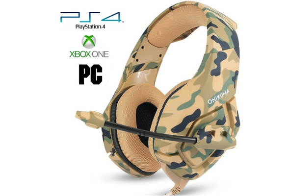 Pro Gamer PS4 Headset for PlayStation 4 Xbox One & PC Computer Camo Headphones 