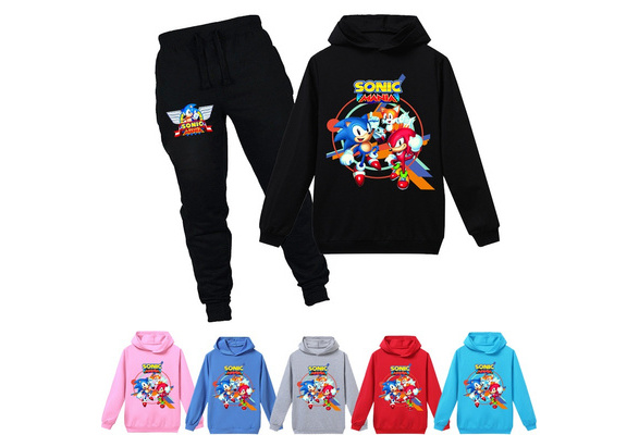 Sonic The Hedgehog Kids Boys Girls Hoodies Sweatshirt+Pants Trousers Tracksuit 
