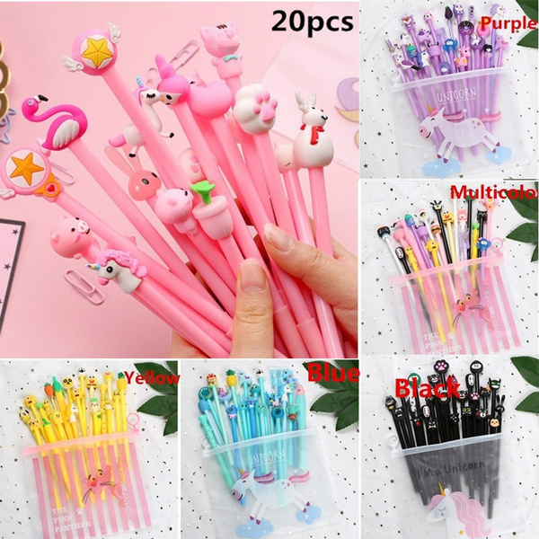 Cute Color Pens for Women Toshine Colorful Gel Ink Pen Set Unicorn Flamingo Pens Multicolor Gel Ink Roller Ball Pens for Kids Girls Children Students