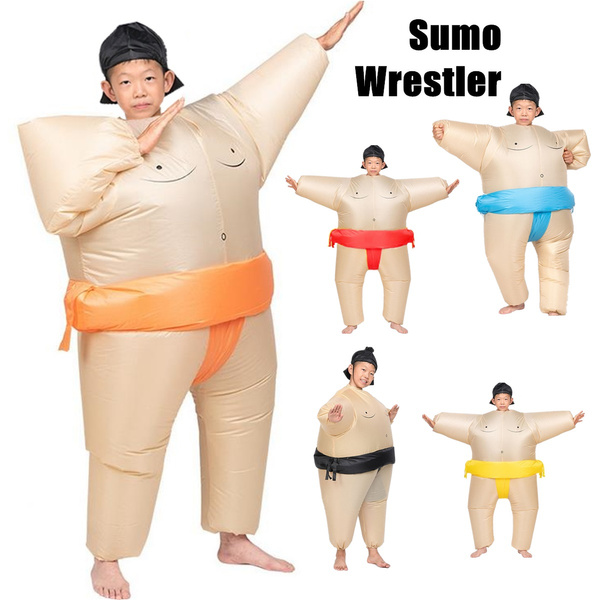 Inflatable Kids Sumo Wrestling Costume Wrestler Suit Blow U Fancy Dress Wish